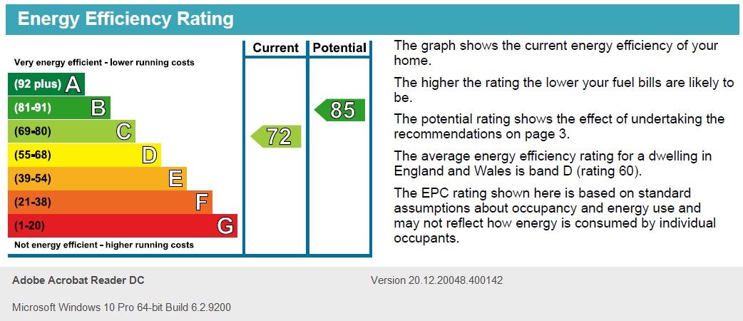 Energy Performance Certificate for Woodside Road, Beeston