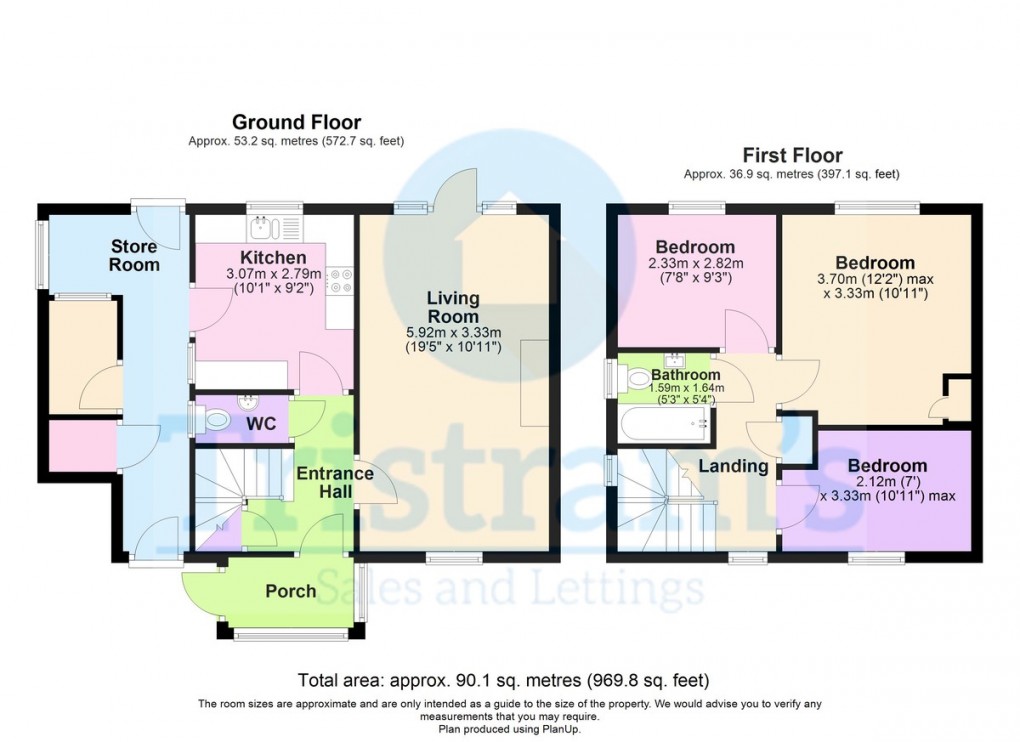 Floorplan for Whitemoss Close, Nottingham