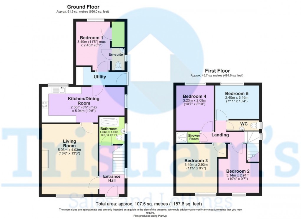 Floorplan for Burrows Crescent, Beeston