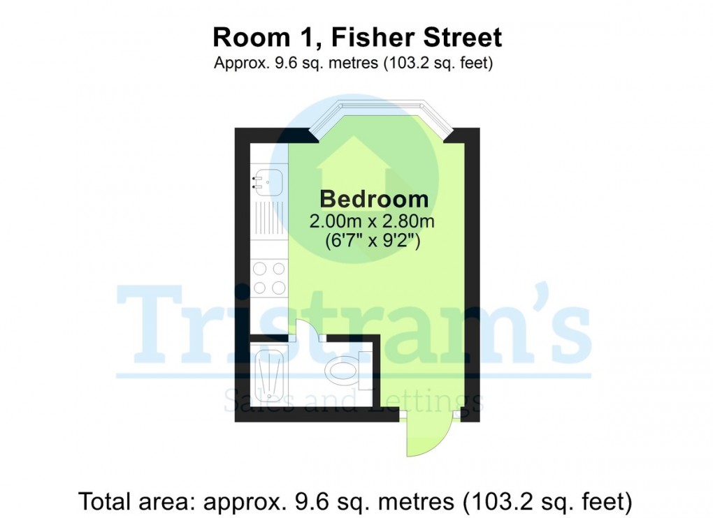 Floorplan for Studio 1, Fisher Street, Nottingham