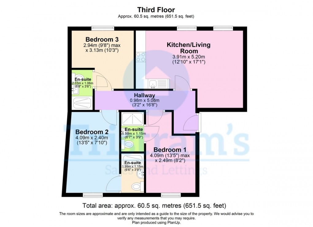 Floorplan for Flat 1, Derby Road, Nottingham