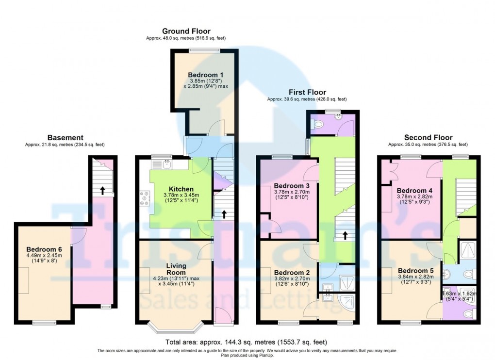 Floorplan for Portland Road, Nottingham