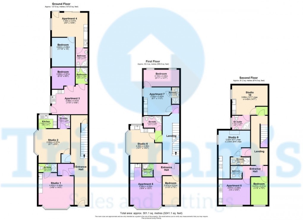 Floorplan for Apartments 1 - 10, Foxhall Road, Nottingham