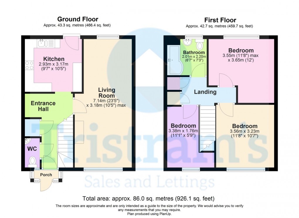 Floorplan for Synge Close, Clifton