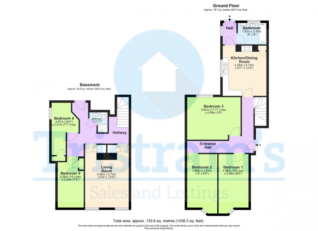 Floorplan for Waterloo Crescent, Nottingham