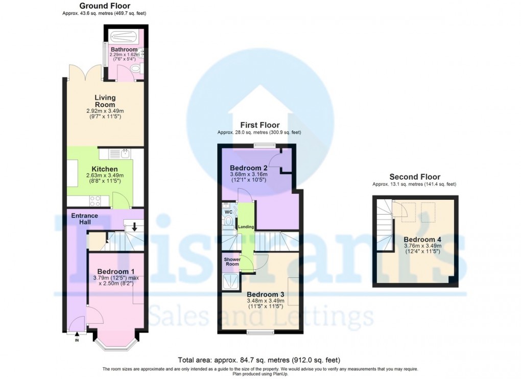 Floorplan for Claude Street, Nottingham